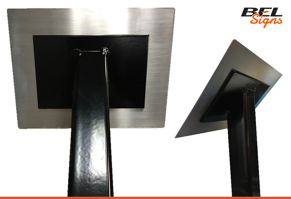 Backing detail of our tree stake with plaque