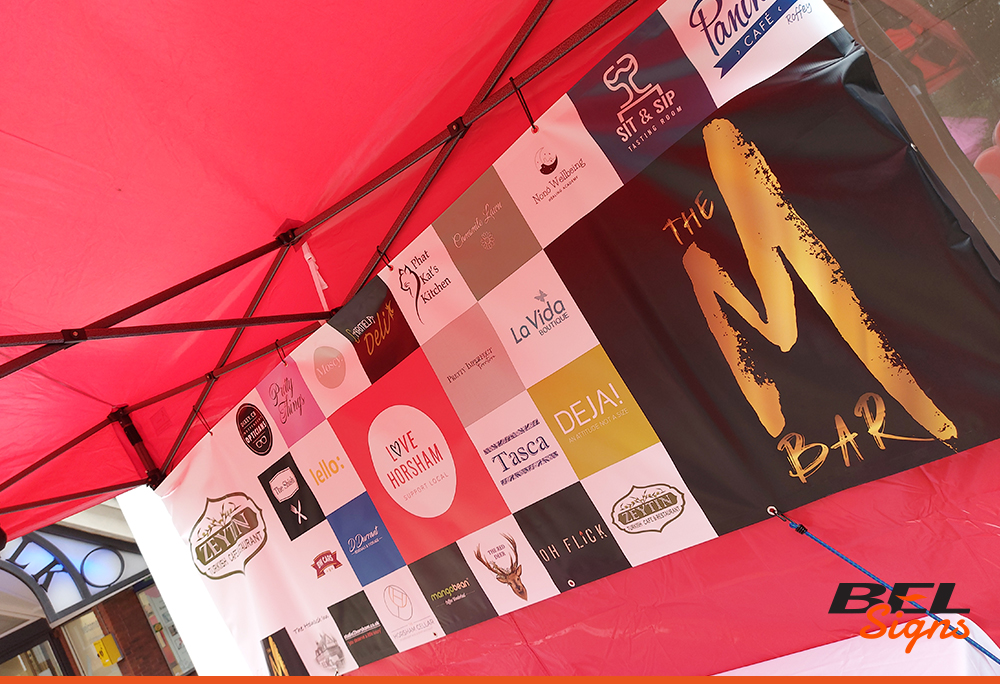 Printed banner for stall background | Love Horsham
